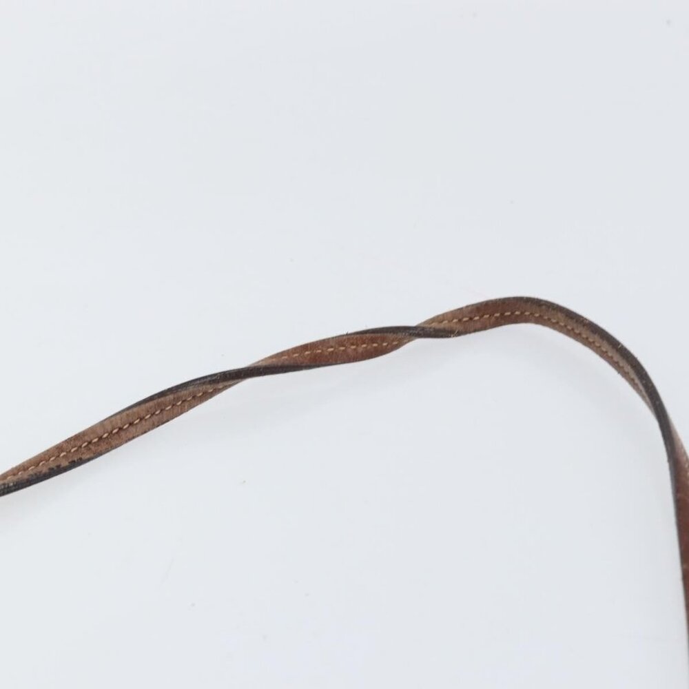 Authentic PRADA Shoulder Bag Canvas Dark Brown gold - Picture 15 of 16